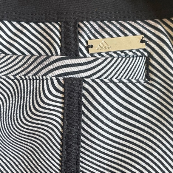 Adidas Women’s Golf Tennis Skort Size L Striped Pull On Pockets Black White - Picture 10 of 11